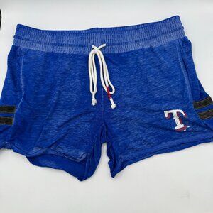 Sideline Apparel MLB Texas Rangers Lightweight Shorts Womens Size M Medium Blue